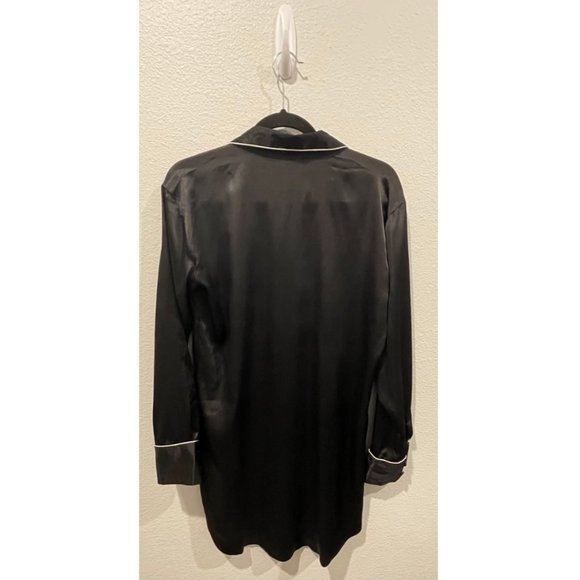 VICTORIA SECRET Black Nightshirt White Trim - Picture 3 of 3